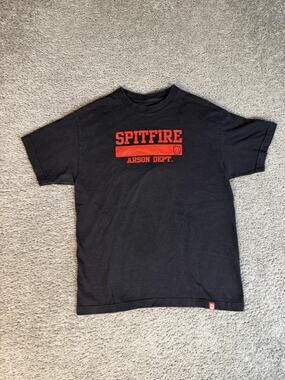 Spitfire Shirt Mens M Black Arson Dept Skater Skating Tagless Skate Tee